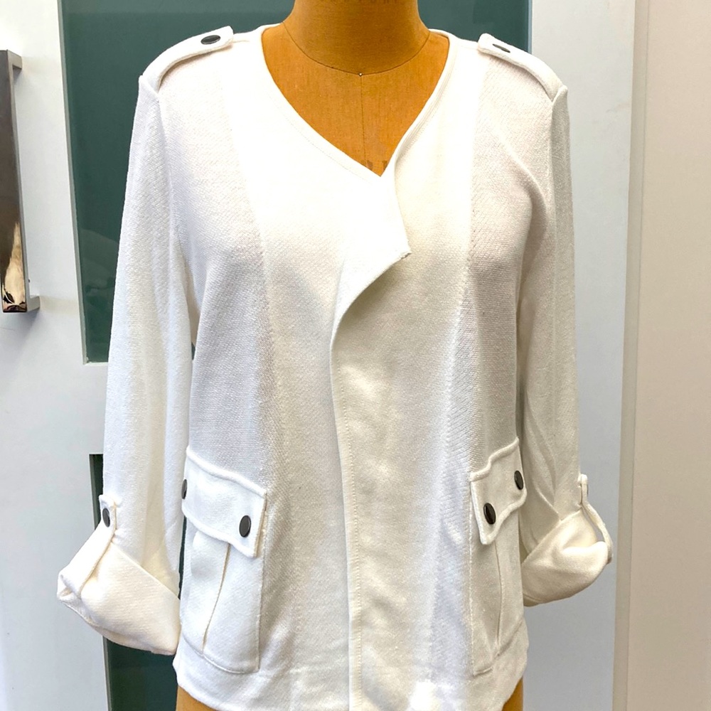 Nic and Zoë open front moto jacket